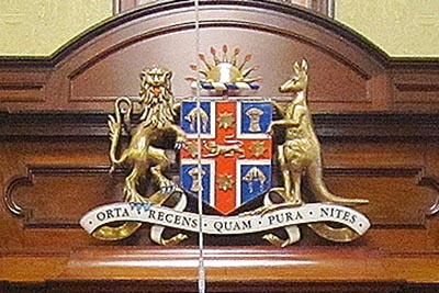 Emblem of the legislative council chamber of the Parliament of New South Wales.
