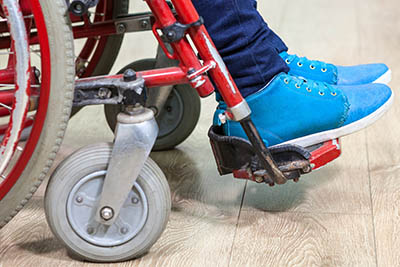 A person in a wheelchair.