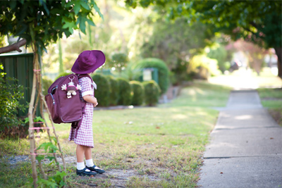 Community Development - Student on footpath