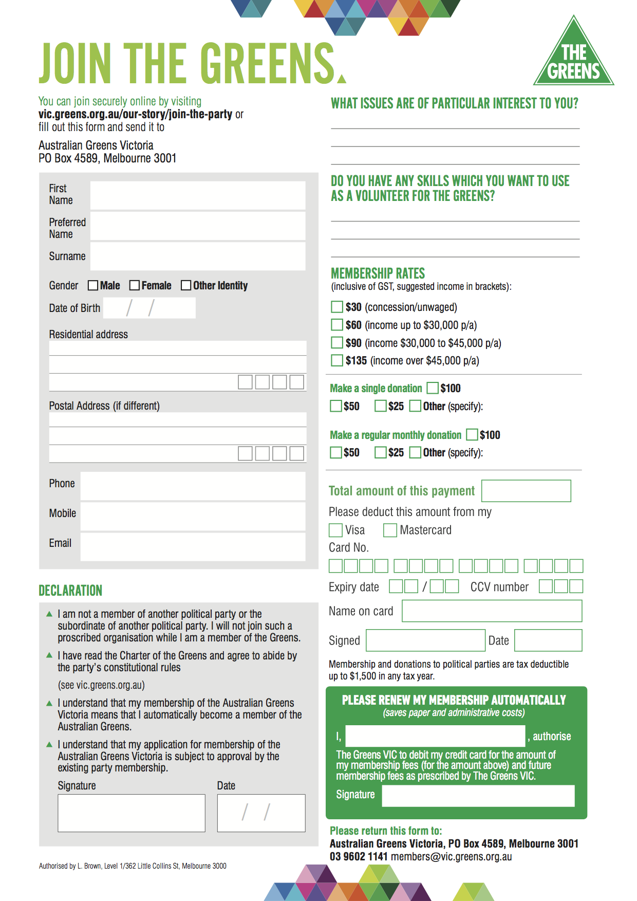 Australian Greens Victoria Join