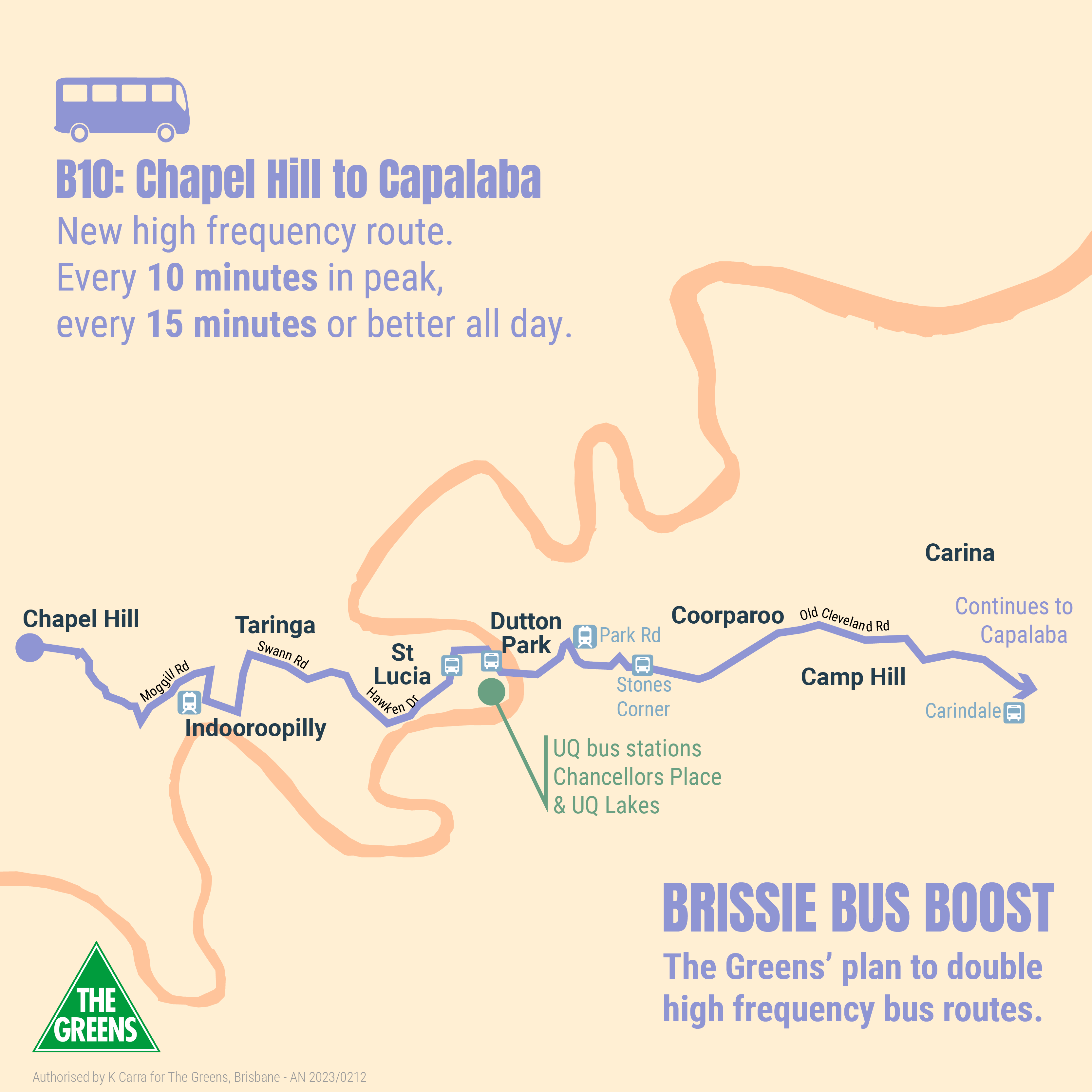 Proposed bus route from Chapel Hill to Capalaba