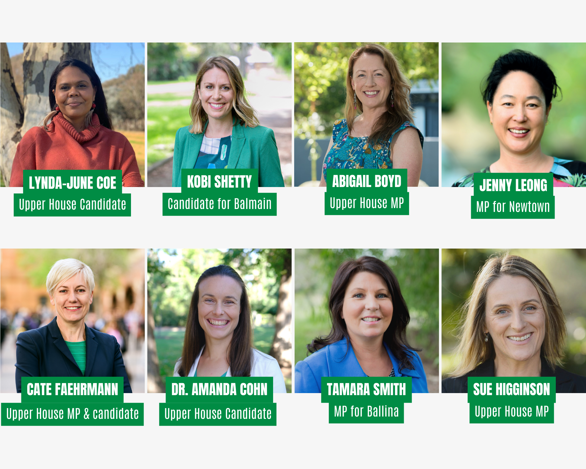 Greens Women candidates