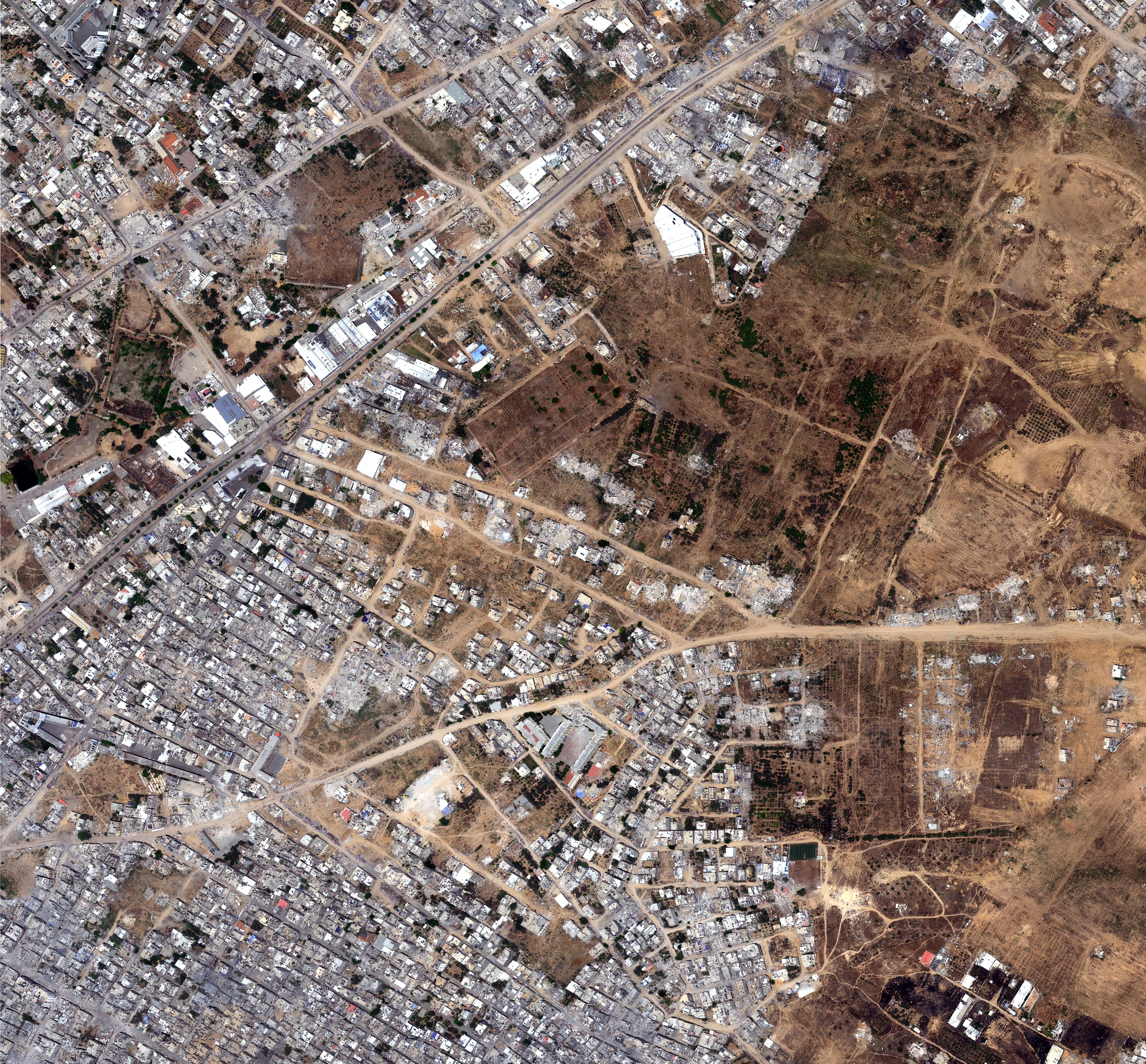 The Gaza War Cemetery and sourrounding area in Gaza, Palestine, July 2024 (SkyWatch).