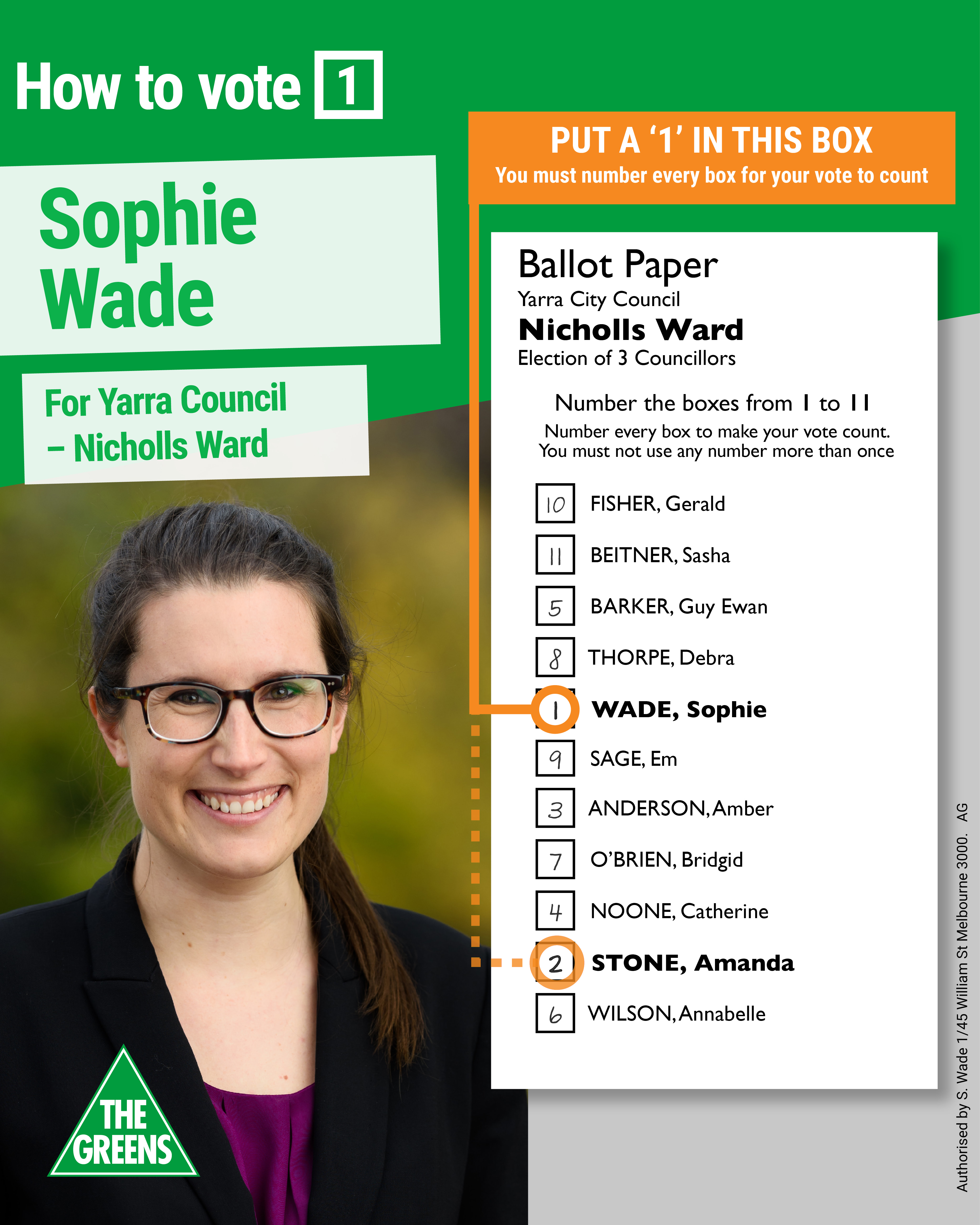 Sophie Wade how to vote card