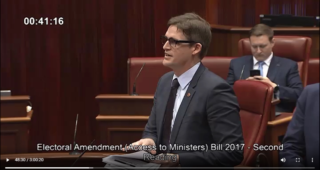 Tim Clifford in Parliament