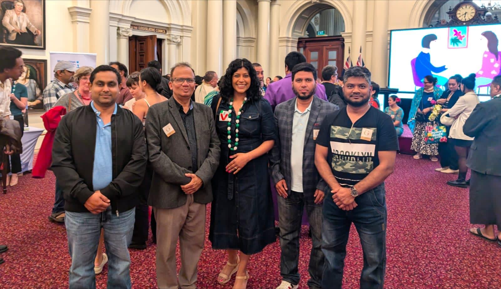 Rifai A Raheem and Samantha Ratnam with other people in Parliament